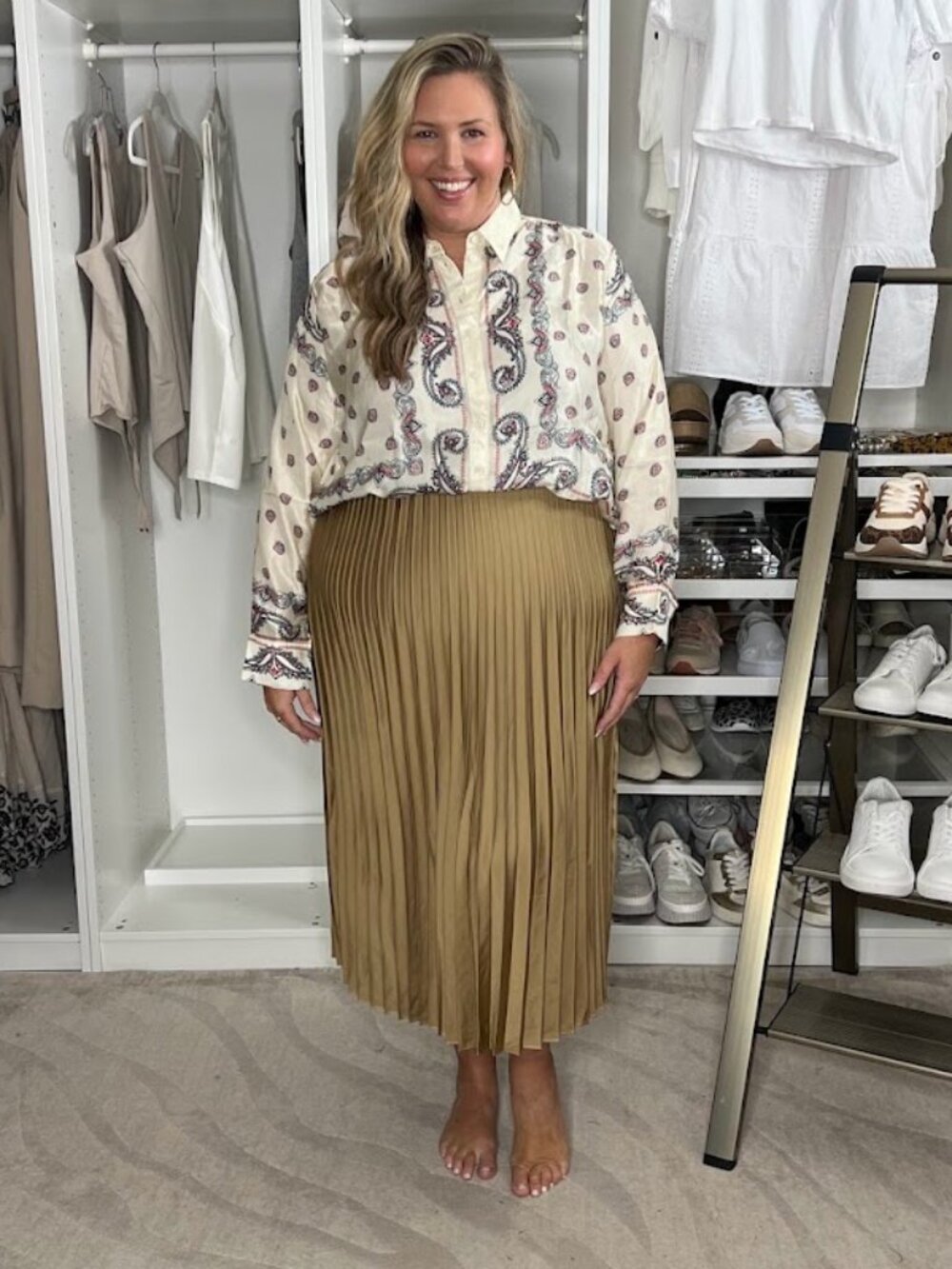 J. Crew Pleated Midi Skirt